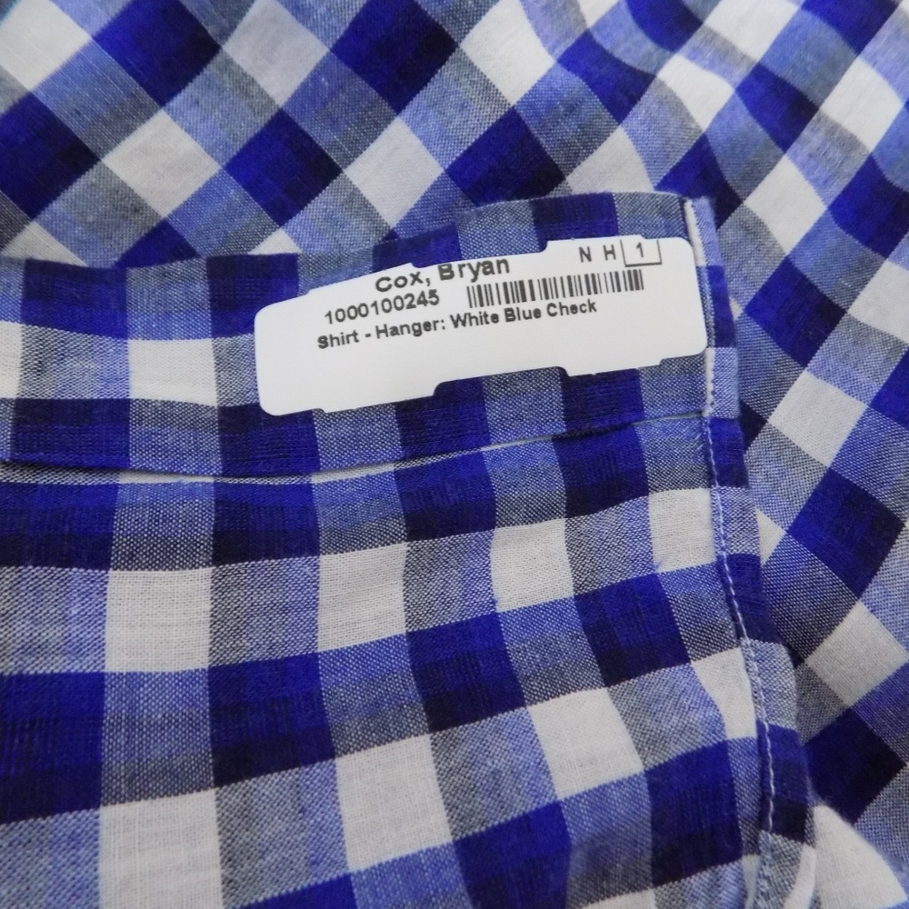 Vince. Men's Blue Check Long Sleeve Shirt M - Picture 7 of 8